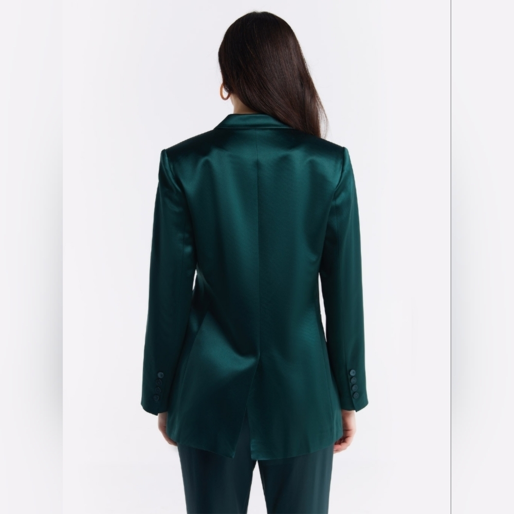 NWT Lattelier Tie Waist Silky Oversized Longline Wrap Blazer SZ LARGE - Picture 5 of 8
